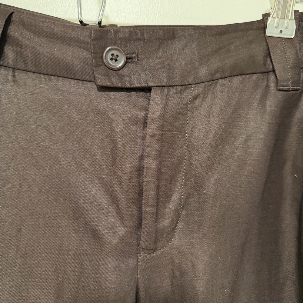 Banana Republic Espresso Linen & Silk Flare Pants - Picture 4 of 13